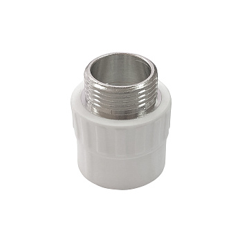 PRO Муфта переходная с наружной резьбой  25 x 3/4" (100/25) (Valfex) БЕЛАЯ