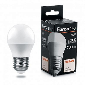 Лампа LED ШАР 9W 2700К E27 Теплый 230V LB-1409 OSRAM 38080