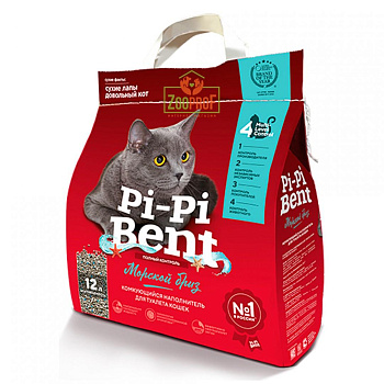 Pi-pi Bent Морской бриз комк.наполнитель 5кг впитывает до 12л крафт пакет 1*4 24099
