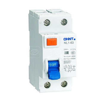 УЗО NL1-63 2П 63А 30mA тип AC 6kA CHINT 200214