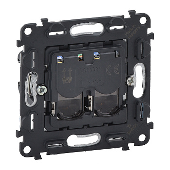 Механизм розетки 2*RJ45 cat 5e UTP Legrand 753041 Венгрия