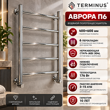 Полотенцесушитель TERMINUS Аврора П6 400х600 
