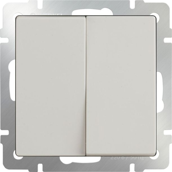 Переключатель 2кл WL03-SW-2G-2W Слоновая кость WERKEL