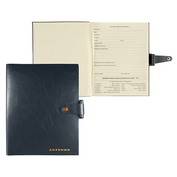 Дневник 1-11кл иск.кожа (мяг) "deVENTE на кнопке Favourite Grey" 80г/м ляссе 2020938 5058984