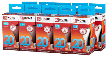 Лампа LED A60 20W 150-275V 1800lm 4000K E27 VC IN HOME 4690612020303