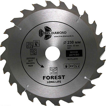 Диск пильный по дереву Ø230x24T/32-30мм Trio Diamond FLL819