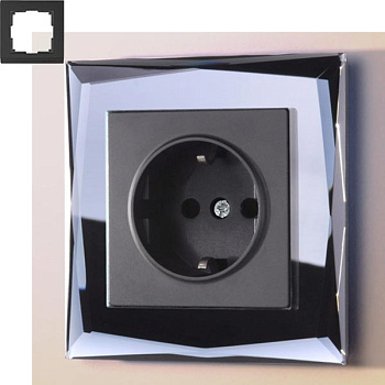 Рамка 1п WL08-Frame-01 Diamant Черный WERKEL