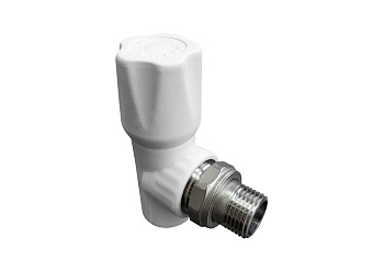 Вентиль для радиатора угловой 20х1/2" (60/15) (Valfex) БЕЛЫЙ "ВАЛФ-РУС"