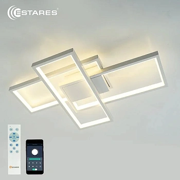 Управляемая светодиодная люстра SVEN 65W 3S-APP-500x360x80-WHITE/WHITE-220-IP20