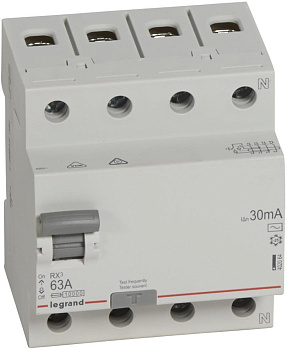 УЗО 4п 63A 30mA тип AC RX3 Legrand 402064 ост