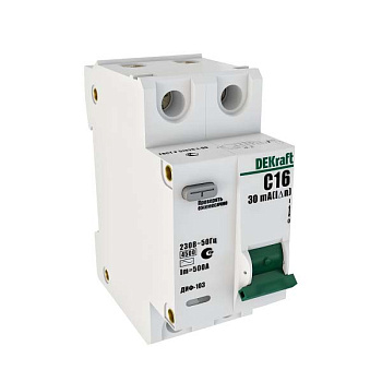 АВДТ 2п 16А 30мА 4,5кА DEKraft 16003DEK ДИФ102-1N-016A-030-C