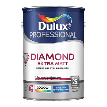 Краска ВД DULUX TRD DIAMOND Extra MATT база BW  5л (4,5л) д/стен и потолков 5273944 (5717202)